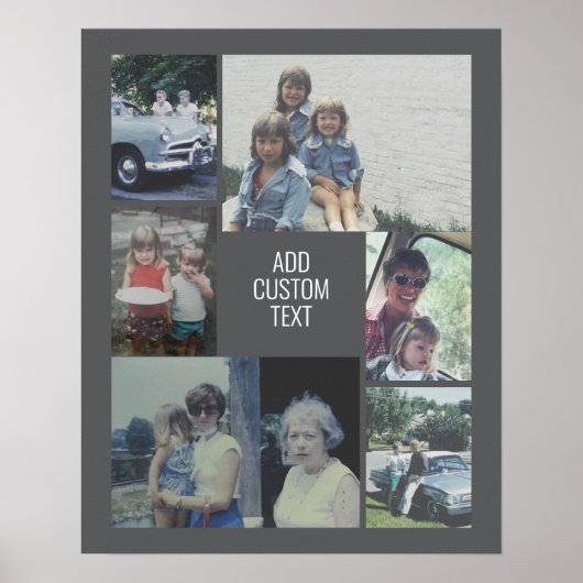 6 Foto - grauer Hintergrund - weißer Text Poster (Vorne)