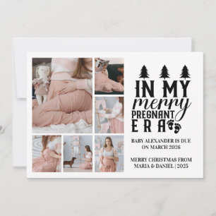 6 Foto in meiner frohen Schwangerschaft Weihnachte Feiertagskarte