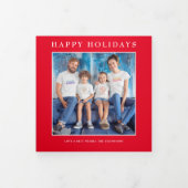 6 Foto Jahr in View Festival Newsletter Square Rot Dreifach Gefaltete Urlaubskarte (Cover)