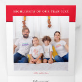 6 Foto Jahr in View Festival Newsletter Square Rot Dreifach Gefaltete Urlaubskarte (Innen Erste Seite)