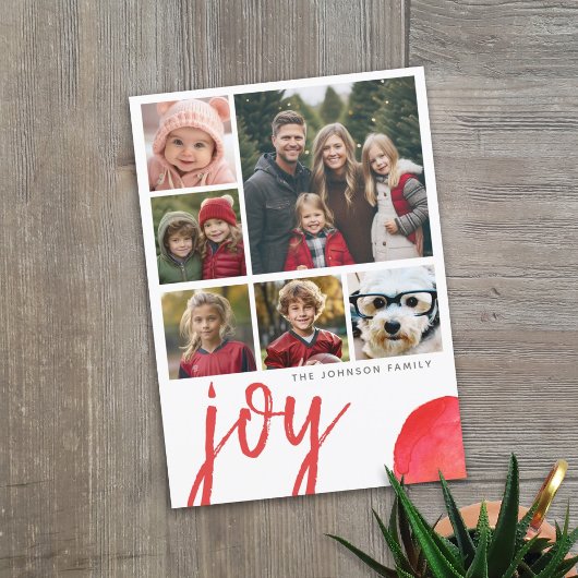 6 Foto Joy Frohe Weihnachten Minimal Wasserfarbe r