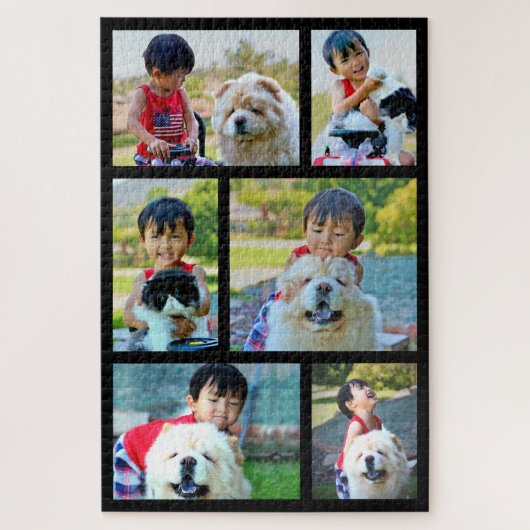 6 Foto Jumbo Individuelle Bildfamilie Collage Puzzle (Vertikal)
