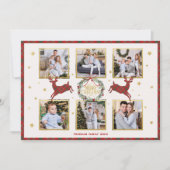 6 Foto Karierte Weihnachtskarte für Reindeers Feiertagskarte (Vorderseite)