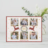 6 Foto Karierte Weihnachtskarte für Reindeers Feiertagskarte (Stehend Vorderseite)