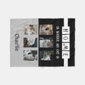 6 Foto Kollage Tierliebhaber Schwarz Fleecedecke (Vorderseite (Horizontal))