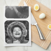 6 Foto Küchenhandtuch Vorgeschirr Rundrahmen Geschirrtuch (Viertel Falte)