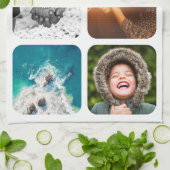 6 Foto Küchenhandtuch Vorgeschirr Rundrahmen Geschirrtuch (Gefaltet)