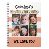 6 Foto Liebe dich Oma Pfirsich Notizblock (Vorderseite)