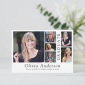 6 Foto Minimalistisch Graduate Ankündigung (Stehend Vorderseite)