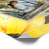 6 FOTO mit rustikalen Holzliegestühlen Poster (Ecke)