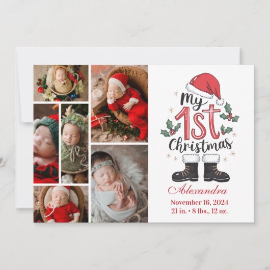 6 Foto Niedlich Santa Baby 1. Weihnachten (Vorderseite)