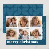 6 Foto-Offset - Frohe Weihnachten - Blau (Vorne/Hinten)