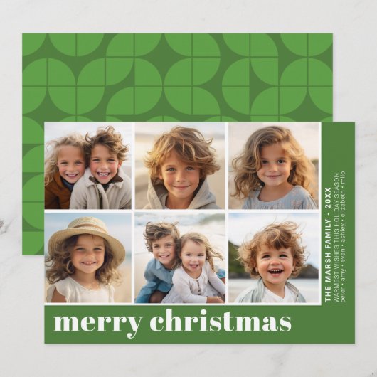 6 Foto-Offset - Frohe Weihnachten in Fettschrift - (Vorne/Hinten)