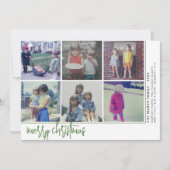 6 Foto Offset - Script Frohe Weihnachten - Grün (Vorderseite)
