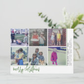 6 Foto Offset - Script Frohe Weihnachten - Grün (Stehend Vorderseite)