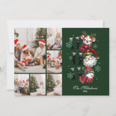 6 Foto Retro Gingham Santa & Friends Weihnachten (Vorderseite)
