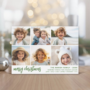 6 Foto - Schriftzug Frohe Weihnachten - Grün