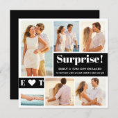 6 Foto Schwarz-weiße Verlobung Ankündigung (Vorne/Hinten)