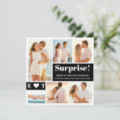 6 Foto Schwarz-weiße Verlobung Ankündigung (Stehend Vorderseite)