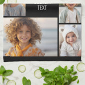 6 Foto - schwarzer Hintergrund - weißer Text Geschirrtuch (Gefaltet)