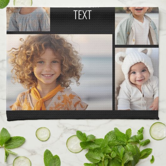 6 Foto - schwarzer Hintergrund - weißer Text Geschirrtuch (Gefaltet)
