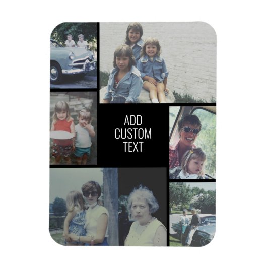 6 Foto - schwarzer Hintergrund - weißer Text Magnet (Vertikal)