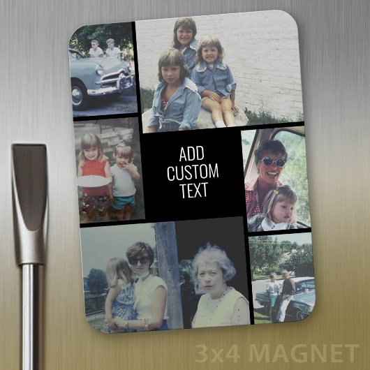 6 Foto - schwarzer Hintergrund - weißer Text Magnet
