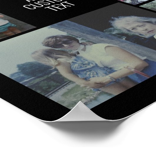 6 Foto - schwarzer Hintergrund - weißer Text Poster (Ecke)