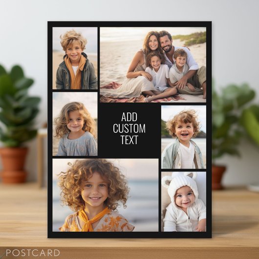 6 Foto - schwarzer Hintergrund - weißer Text Postkarte