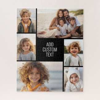 6 Foto - schwarzer Hintergrund - weißer Text Puzzle