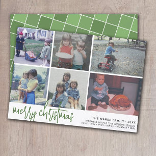 6 Foto - Script Frohe Weihnachten - Grüne Tile