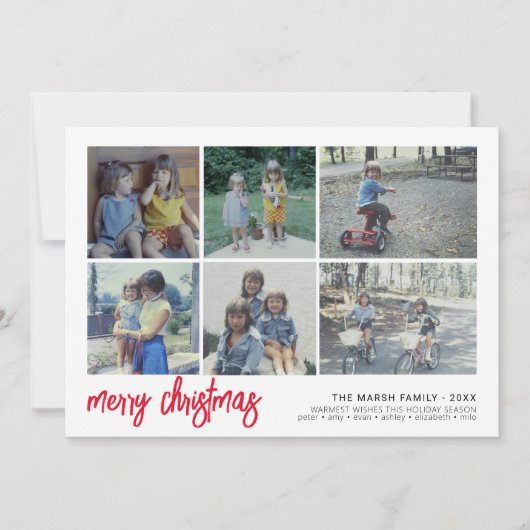 6 Foto Script Frohe Weihnachten - White Border Til (Vorderseite)