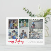 6 Foto Script Frohe Weihnachten - White Border Til (Stehend Vorderseite)