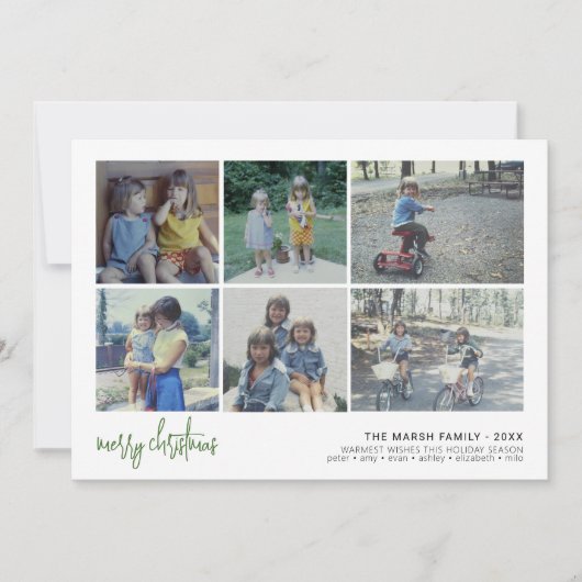 6 Foto Script Frohe Weihnachten - White Border Til (Vorderseite)