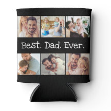 6 Foto Spaß Bester Vater je Collage Schwarz und We