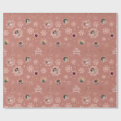 6 Foto Template Rose Gold Glitzer Snowflakes Gesch Geschenkpapier (Flach)