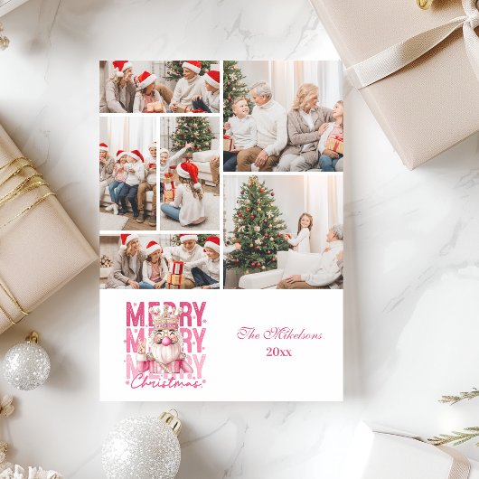 6 Foto Vintag Pink Nutcracker Weihnachten