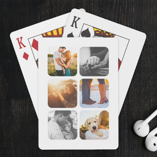 6 Foto-Vorlagenrahmen mit gerundeten Rahmen Spielkarten