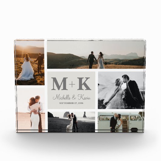 6 Foto Wedding Collage Newlyweds Foto Block (Vorderseite)
