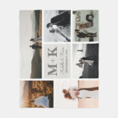 6 Foto Wedding Collage Newlyweds Foto Fleecedecke (Vorderseite)