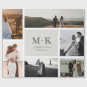 6 Foto Wedding Collage Newlyweds Keepake Geschenkpapier (Flach)