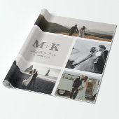 6 Foto Wedding Collage Newlyweds Keepake Geschenkpapier (Ungerollt)