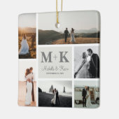 6 Foto Wedding Collage Newlyweds Keepake Keramikornament (Links)