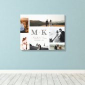 6 Foto Wedding Collage Newlyweds Keepake Leinwanddruck (Insitu (Holzboden))