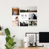 6 Foto Wedding Collage Newlyweds Keepake Poster (Heimbüro)