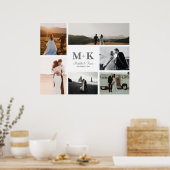 6 Foto Wedding Collage Newlyweds Keepake Poster (Küche)