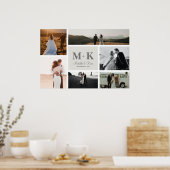 6 Foto Wedding Collage Newlyweds Keepake Poster (Küche)