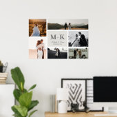 6 Foto Wedding Collage Newlyweds Keepake Poster (Heimbüro)
