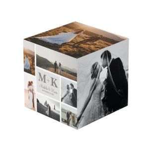 6 Foto Wedding Collage Newlyweds Keepake Würfel