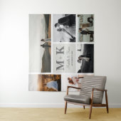 6 Foto Wedding Collage Newlyweds Wandteppich (Beispiel)